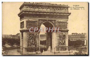 Old Postcard Paris Arc de Triomphe Etoile