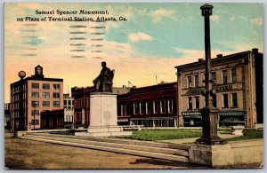 Vtg Atlanta Georgia GA Samuel Spencer Monument Terminal Station Plaza Postcard