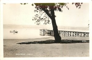 RPPC Postcard 3540. Lucerne CA Clear Lake Pier & Pleasure Boat, Posted 1942