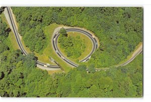 Tennessee TN Vintage Postcard Loop Over on US 441 Aerial View Smoky Mountains