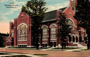 Illinois Galesburg First Methodist Church 1914 Curteich