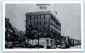 NEW ORLEANS, LA Louisiana ~ Street Scene LAFAYETTE HOTEL c1930s Cars Postcard