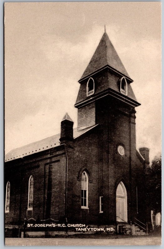 Vtg Taneytown Maryland MD St Joseph's R.C. Church Roman Catholic View Postcard