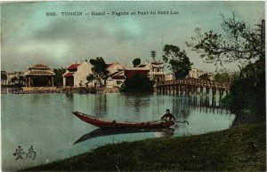 CPA AK INDOCHINA Tonkin Pagode et Pont du Petit Lac VIETNAM (958886)