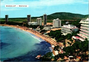 VINTAGE CONTINENTAL SIZE POSTCARD THE BAY AT MAGALUF MAJORCA SPAIN 1970s