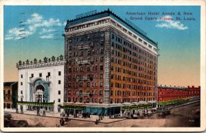 Postcard MO St. Louis American Hotel Annex & New Grand Opera House 1915 S80