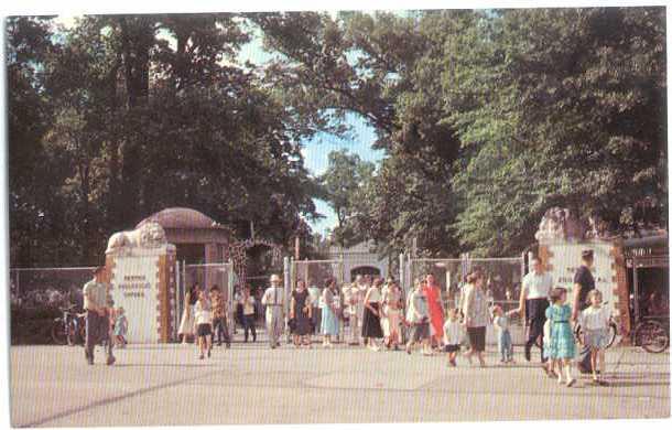 Entrance to Memphis Zoo, Overton Park, Memphis, Tennessee, TN , Chrome