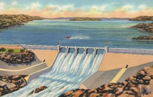 1946 Conchas Dam Reservoir Spillways Northeastern New Mexico NM Vintage Postcard