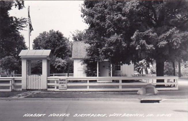 Herbert Hoover Birth Place West Branch Iowa Real Photo