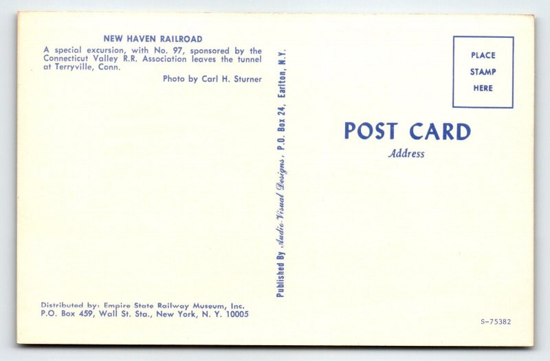 Railroad Postcard Train Railway Locomotive 97 Terryville Conn Tunnel Chrome