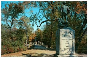 Minuteman Statue by the Old North Bridge Concord Massachusetts Postcard