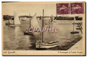 Old Postcard Granville l & # 39Avant port and & # 39entree Port Boat