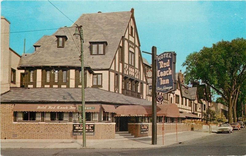 Niagara Falls New YorkRed Coach InnHotel Corner1961 Postcard