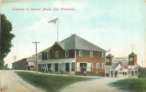 Central Maine Fair Waterville Flag Entrance 1909 Postcard Robbins Bros 20-4128