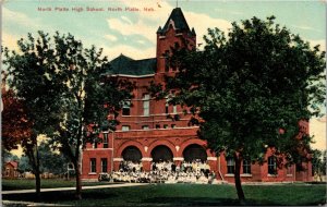 Group Photo High School North Platte Nebraska Postcard 1910 to Teacher Naviaux