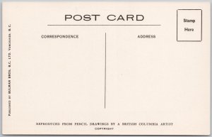 Banff Alberta Cascade Mountain Admin Bldg Gardens Postcard Edward Goodall H75