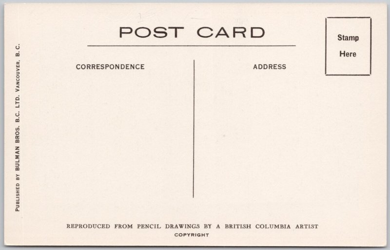 Banff Alberta Cascade Mountain Admin Bldg Gardens Postcard Edward Goodall H75