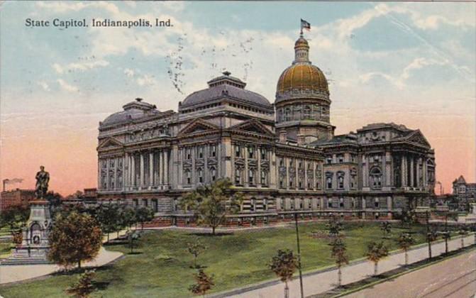 Indiana Indianapolis State Capitol Building 1915