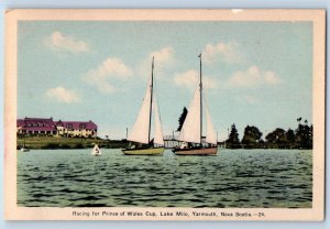 Yarmouth Nova Scotia Canada Postcard Racing Prince Wales Cup Lake Milo Boat 1920