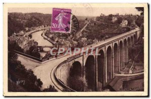 Old Postcard Brittany Dinan Lanvallay Viaduct And De La Vallee de la Rance