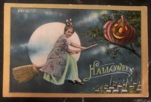 1911 Providence RI Usa Picture Postcard PPC Cover Halloween Little Witch