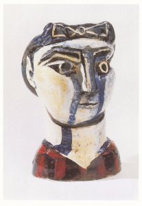 Pablo Picasso Head Of A Woman With Bow Sculpture Tate Gallery Painting Postcard