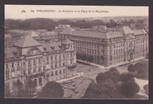 Vintage Postcard France Strasbourg Ministry and Place de la Republique square