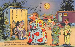 Outhouse Camping Trailers Ray Walters Comic Rest Room 1940 TX Vintage Postcard