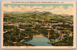 Saranac Lake New York 1937 Postcard The Mackenzie Range Adirondack Mountains