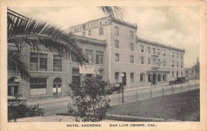 HOTEL ANDREWS San Luis Obispo, California ca 1920s Vintage Albertype Postcard