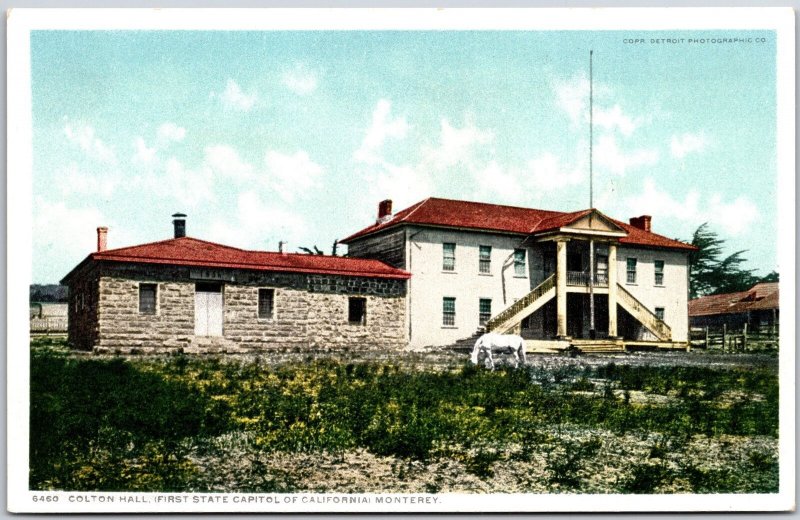 Colton Hall First State Capitol Monterey California CA Building Grounds Postcard