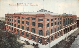 AUDITORIUM & ARMORY COURTLAND & GILMORE STREETS ATLANTA GEORGIA POSTCARD 1914