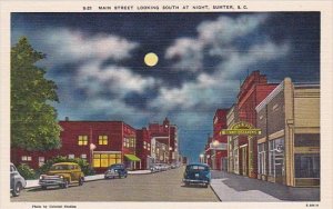 Main Street Looking South At Night Sumter South Carolina