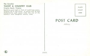 The Cavalier Yacht & Country Club Pool Virginia Beach Virginia Vintage Postcard