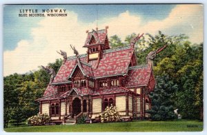 LITTLE NORWAY BLUE MOUNDS WISCONSIN ARCHITECTURE BUILDING CURTEICH POSTCARD