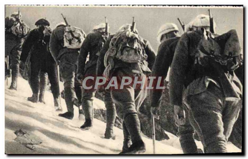 Postcard From Old School High Mountain Alpine Hunters Army