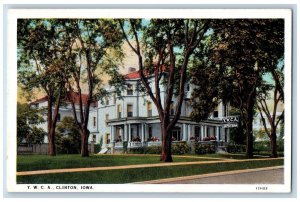 Clinton Iowa IA Postcard Y.W.C.A. Building Exterior Trees Scene c1940s Vintage