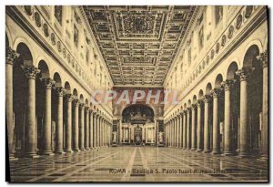 Old Postcard Roma Basilica S Paolo Mura fouri Interno