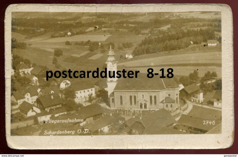 dc1697 - AUSTRIA Schardenberg 1940s Birds Eye View. Real Photo Postcard