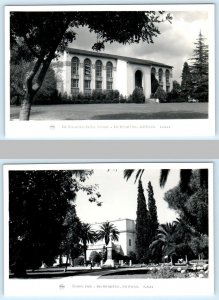 2 RPPC Postcards SAN BERNARDINO VALLEY COLLEGE, CA &  Pioneer Park 1940s Frasher