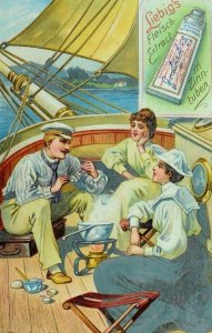 1870's-80's Yachting Scene Liebig Meat Extract In Tubes Victorian Trade Card F98