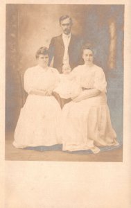 Vintage Postcard Family Two Ladies With A Baby Photograph