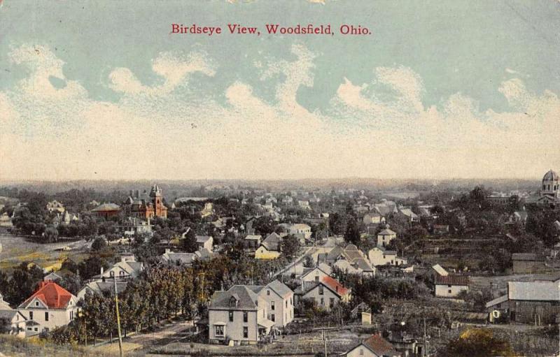 Woodsfield Ohio Birdseye View Of City Antique Postcard K84999
