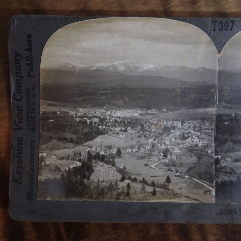 1900s White Mountains View Across Valley New Hampshire Stereoview Keystone A4