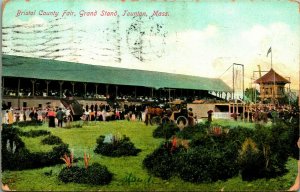 Bristol County Fair Grand Stand Taunton Massachusetts MA 1906 UDB Postcard F1