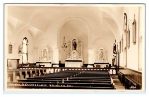 RPPC ROUND LAKE, Ontario Canada~ Interior ST. CASIMIR'S CHURCH 1930-40s Postcard