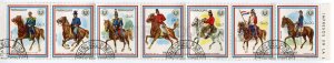 266260 Paraguay used stamps military HORSEMEN in strip