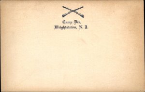 Wrightstown New Jersey Camp Dix Arms Crossed Logo c1900-20s Vintage Postcard