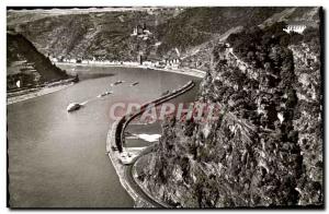 Postcard Old Der Rhein Loreley St Goarshavsen Und Burg Katz