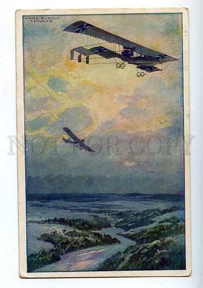 182819 WWI GERMANS airplanes SCHULZ vintage RPPC